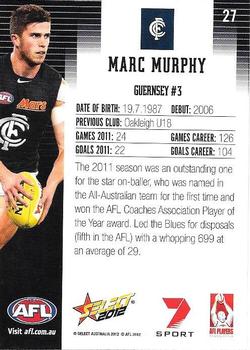 2012 Select AFL Champions #27 Marc Murphy Back